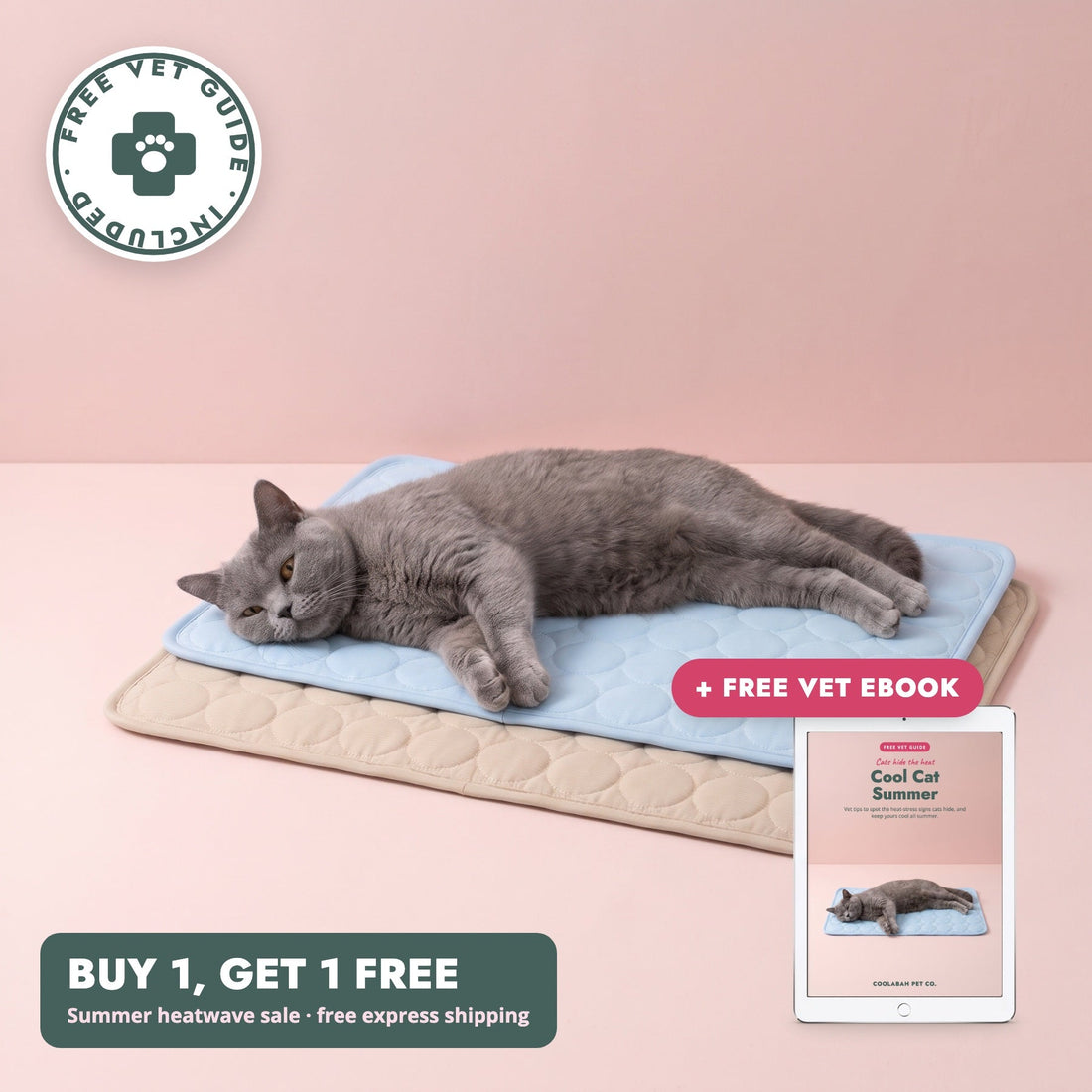 Coolabah Cooling Mat, Buy 1 Get 1 Free with a free vet ebook