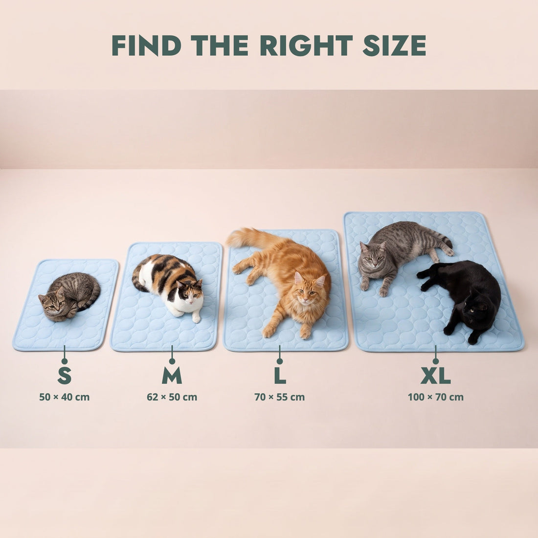 Coolabah Cooling Mat size guide S to XL
