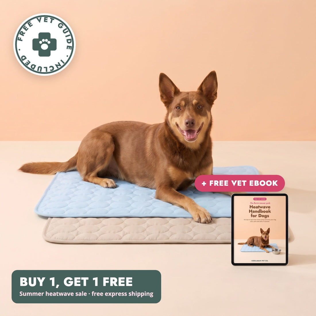 Coolabah Cooling Mat, Buy 1 Get 1 Free with a free vet ebook