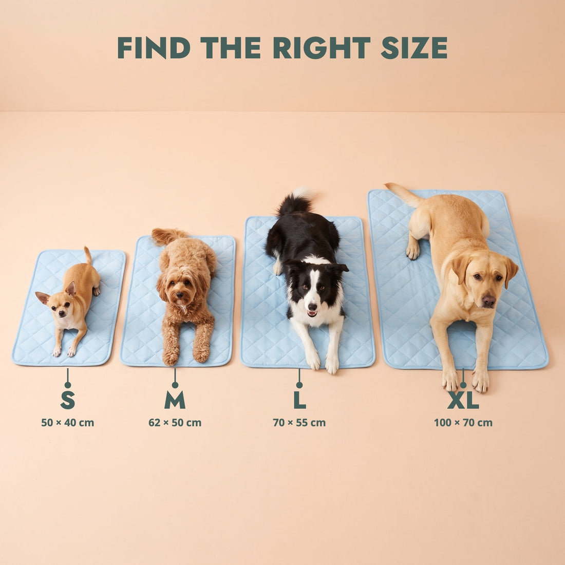 Coolabah Cooling Mat size guide S to XL