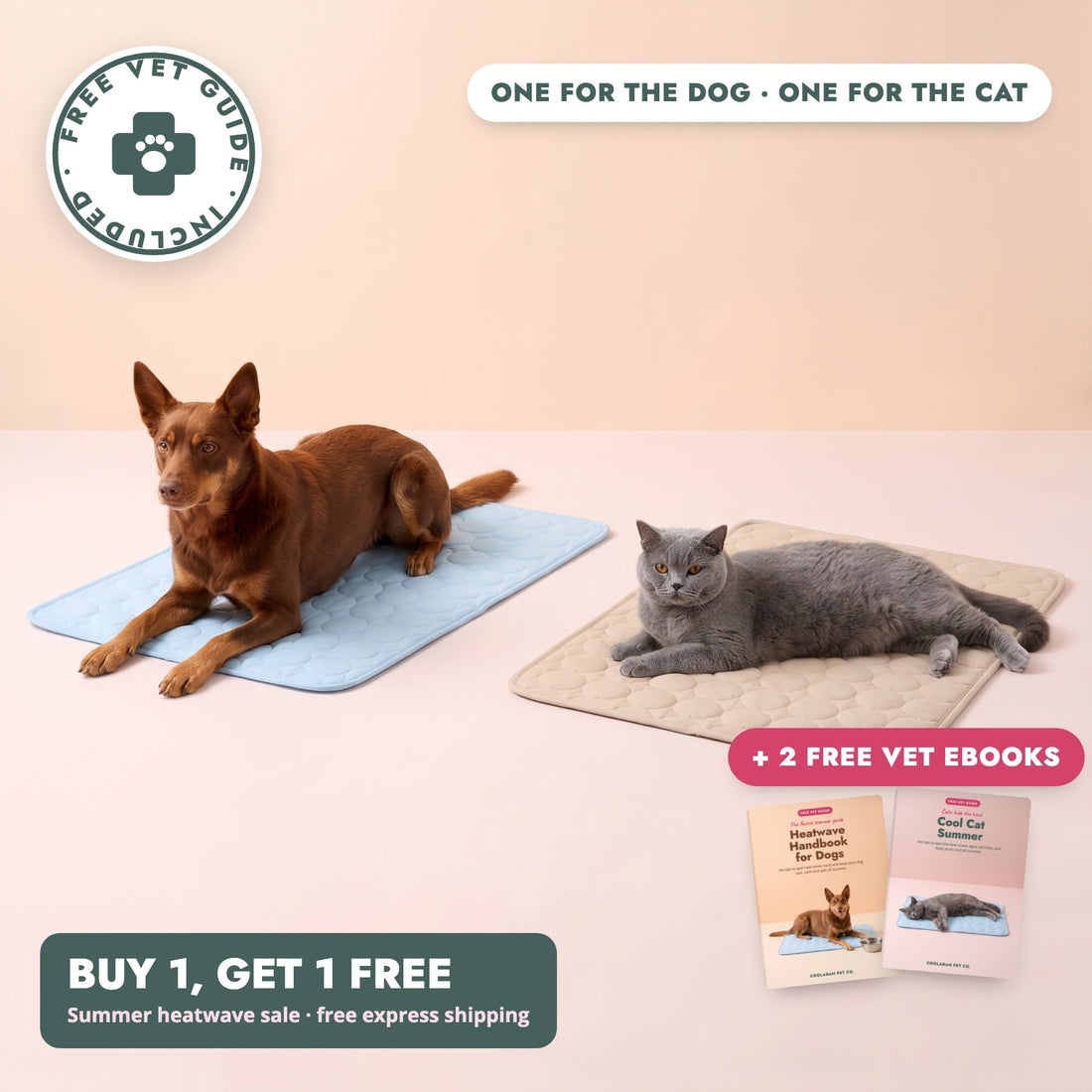 Coolabah Cooling Mat, Buy 1 Get 1 Free, one for the dog and one for the cat